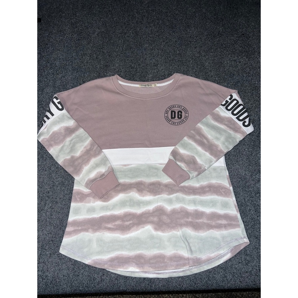 Chance or Fate Mauve Tie Dye DG Graphic Sweatshirt Size Large